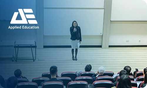a trainer in a classroom setting